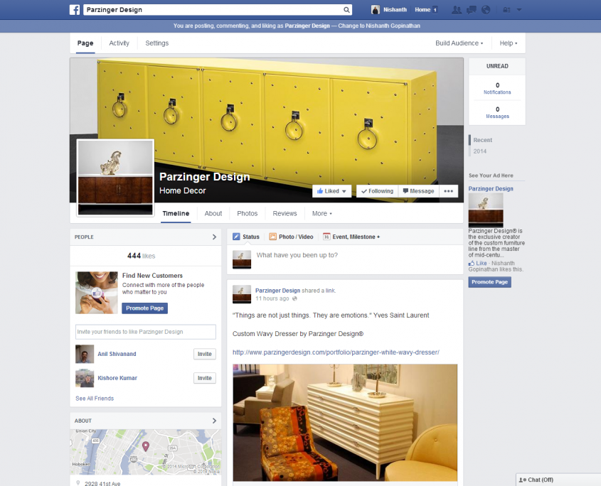 Parzinger Design Facebook