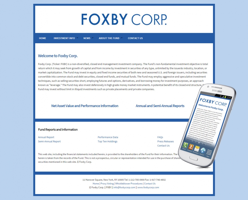 Foxby Corp's mobile-friendly site
