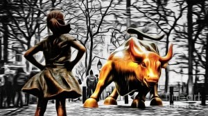 Fearless girl and Wall Street bull statues by Nishanth Gopinathan